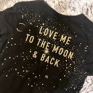 Victoria’s Secret Moon & Stars Bling Graphic Tee Size Small